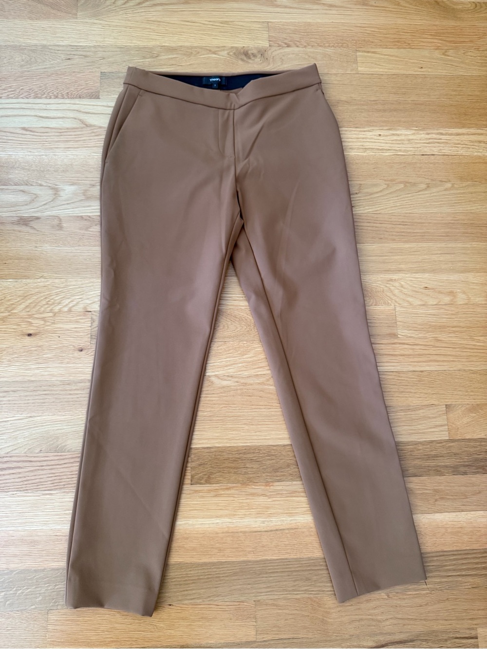 Theory Camel Brown High-Waist Trousers